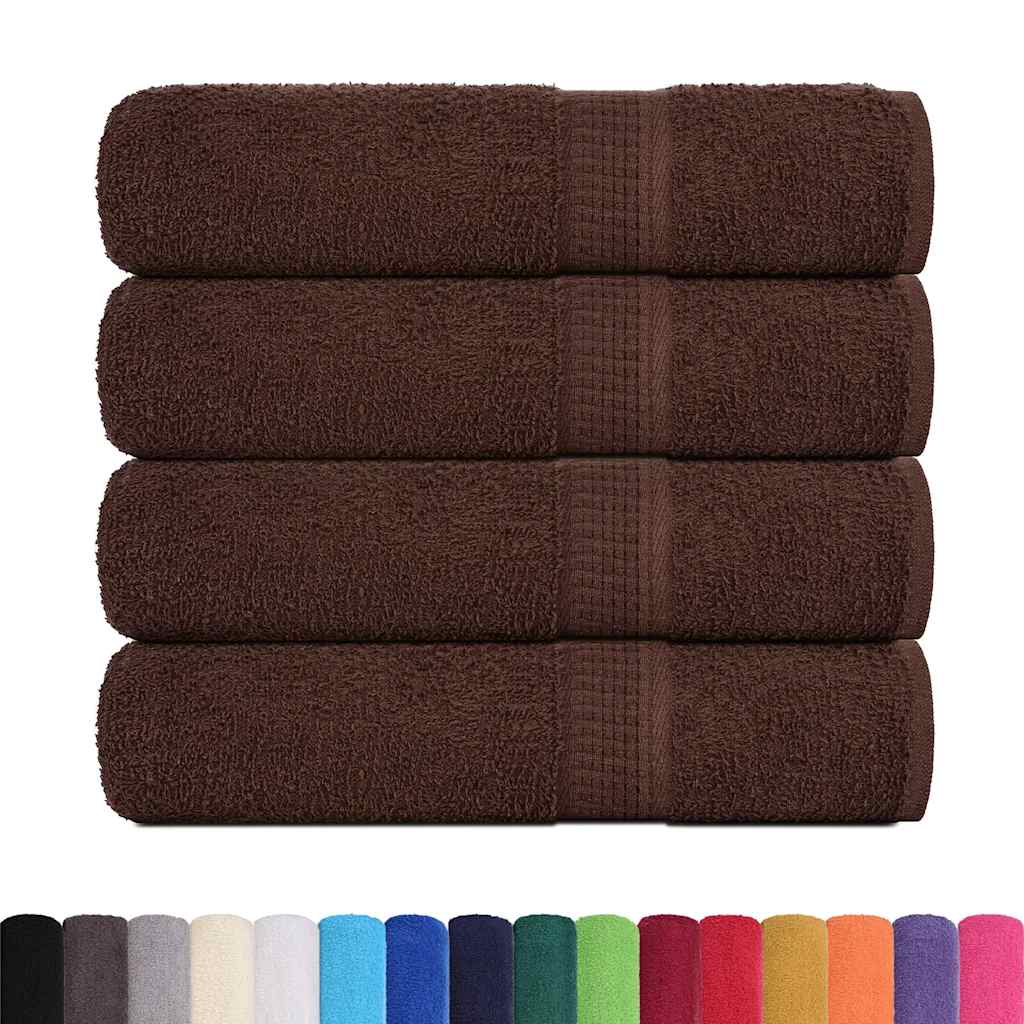 Vidaxl towels 4 pcs 50x100 cm 360 g m² 100% cotton brown