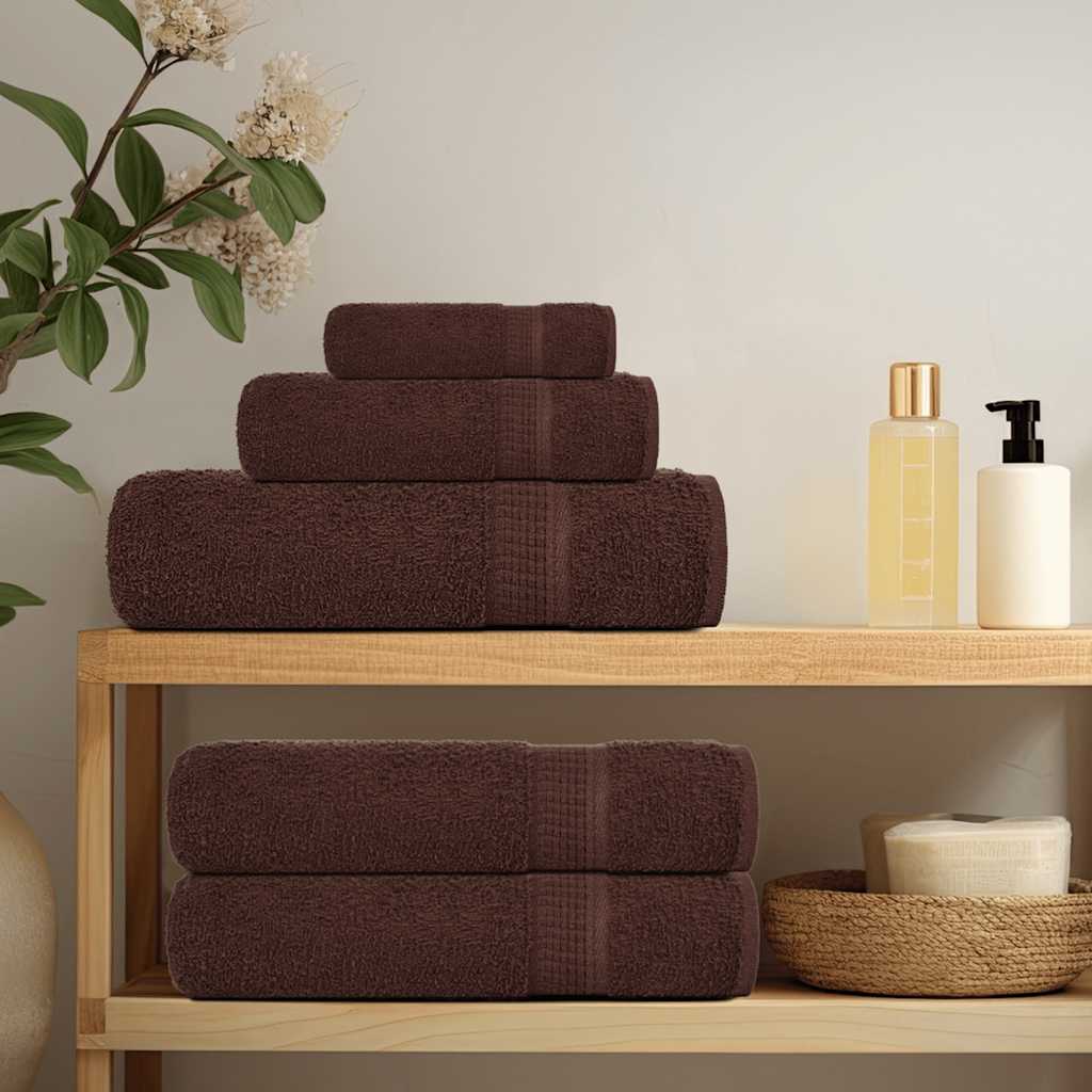 Vidaxl towels 4 pcs 50x100 cm 360 g m² 100% cotton brown