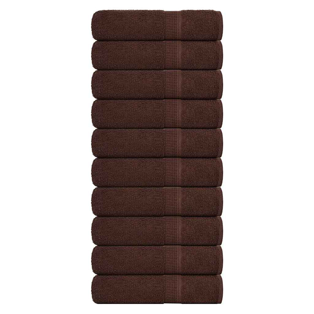 Vidaxl douchehanddoeken 10 st 70x140 cm 360 g m² 100% katoen bruin