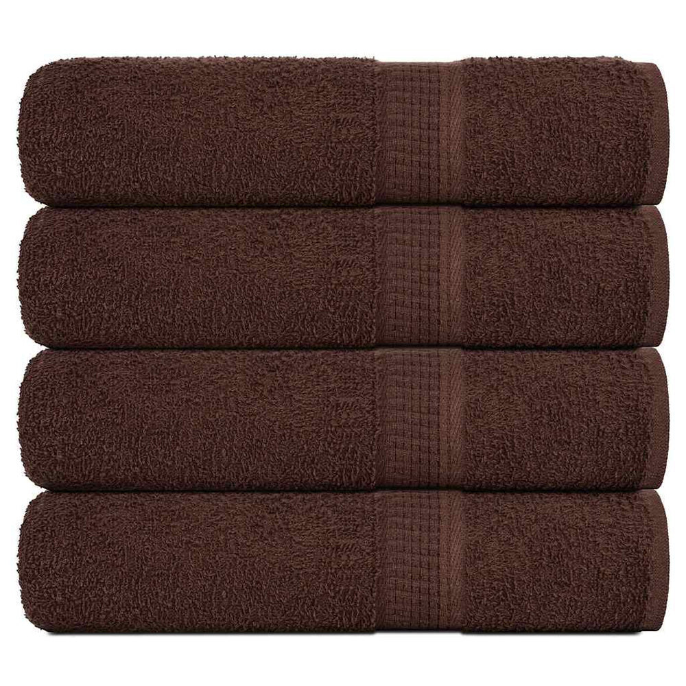 Asciugamani da bagno Vidaxl 4 PC 100x150 cm 360 g m² 100% di cotone marrone