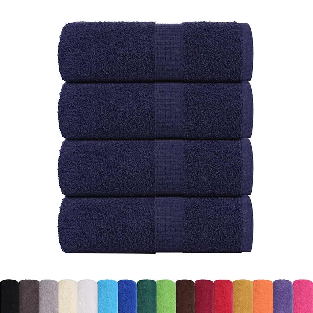 Vidaxl Guest Wipes 4 PCS 30x50 cm 360 g m² 100% Cotton Navy Blue
