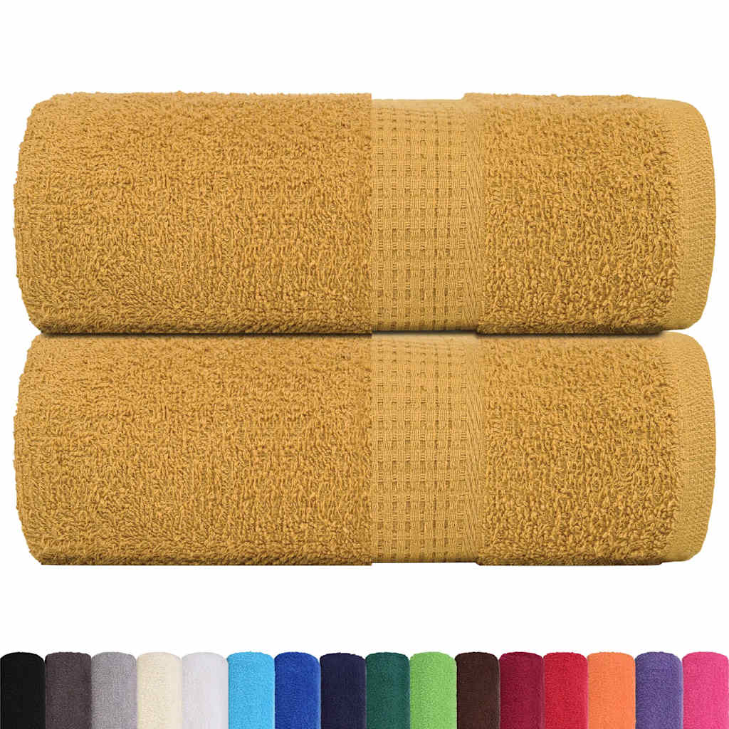 VidaXL guest towels 2 pcs 30x50 cm 360 g m² 100% cotton gold-colored