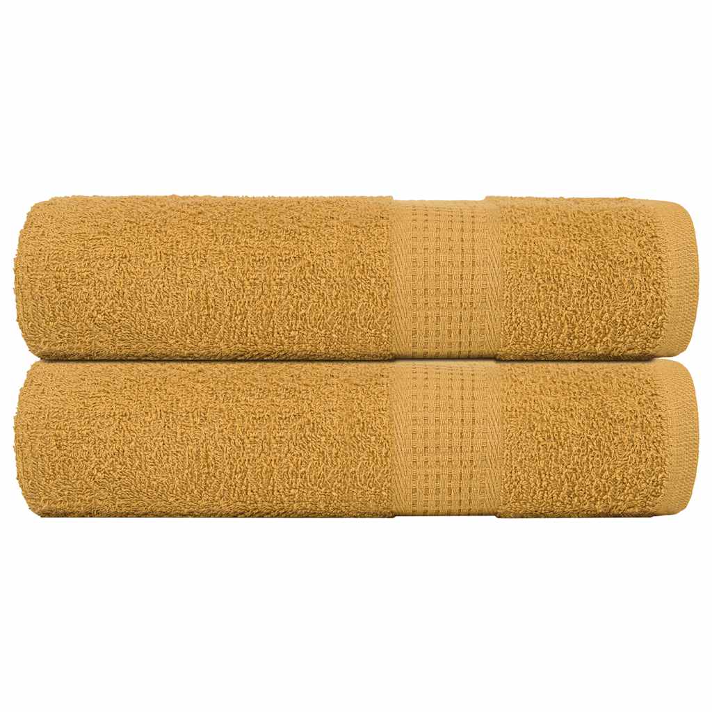 Vidaxl douchehanddoeken 2 st 70x140cm 360 g m² 100% katoen goudkleurig
