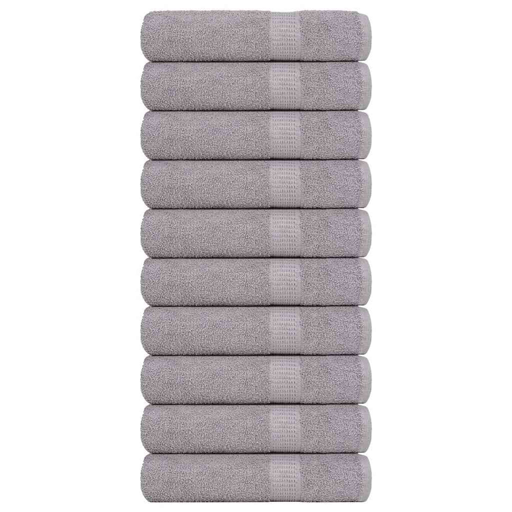 Vidaxl douchehanddoeken 10 st 70x140 cm 360 g m² 100% katoen grijs