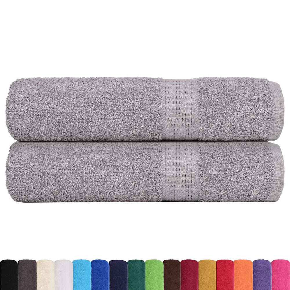 Vidaxl bath towels 2 pcs 100x150 cm 360 g m² 100% cotton gray