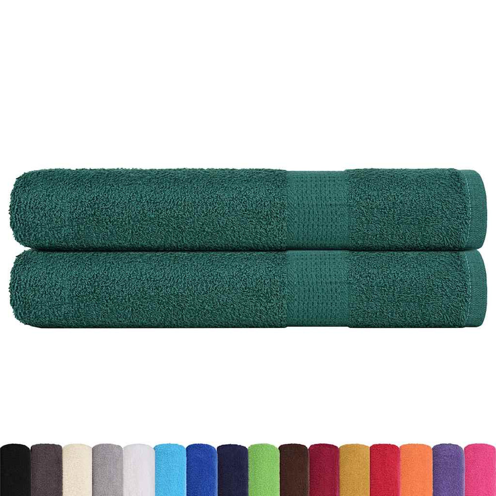 Vidaxl sauna towels 2 pcs 80x200 cm 360 g m² 100% cotton green
