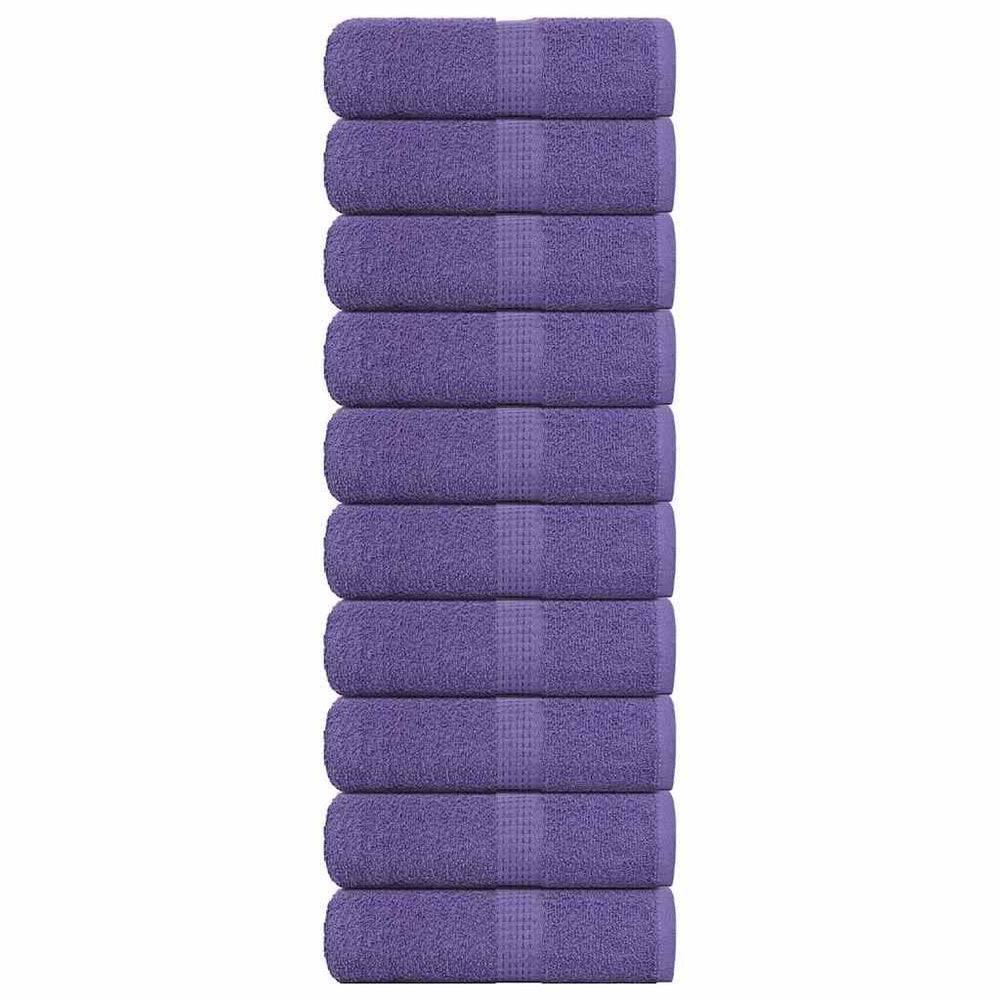 VIDAXL SALOPE DI SPAINS 10 ST 30x30 cm 360 g m² 100% di cotone viola