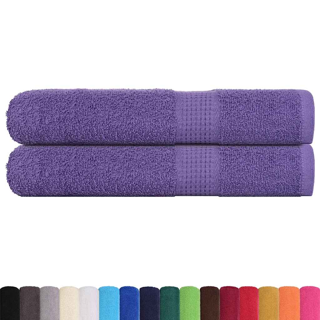 Asciugamani vidaxl 2 pezzi 100x200 cm 360 g m² 100% di cotone viola