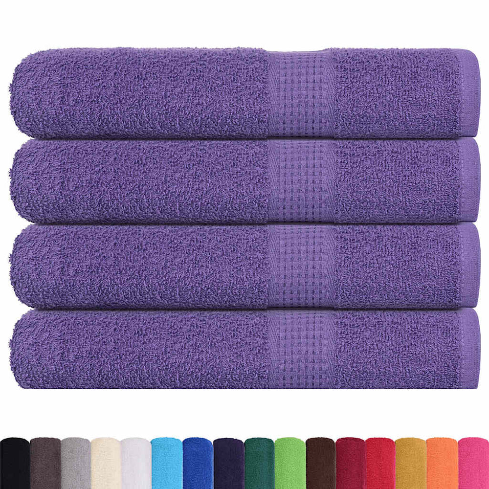 Asciugamani Vidaxl 4 pezzi 100x200 cm 360 g m² 100% di cotone viola