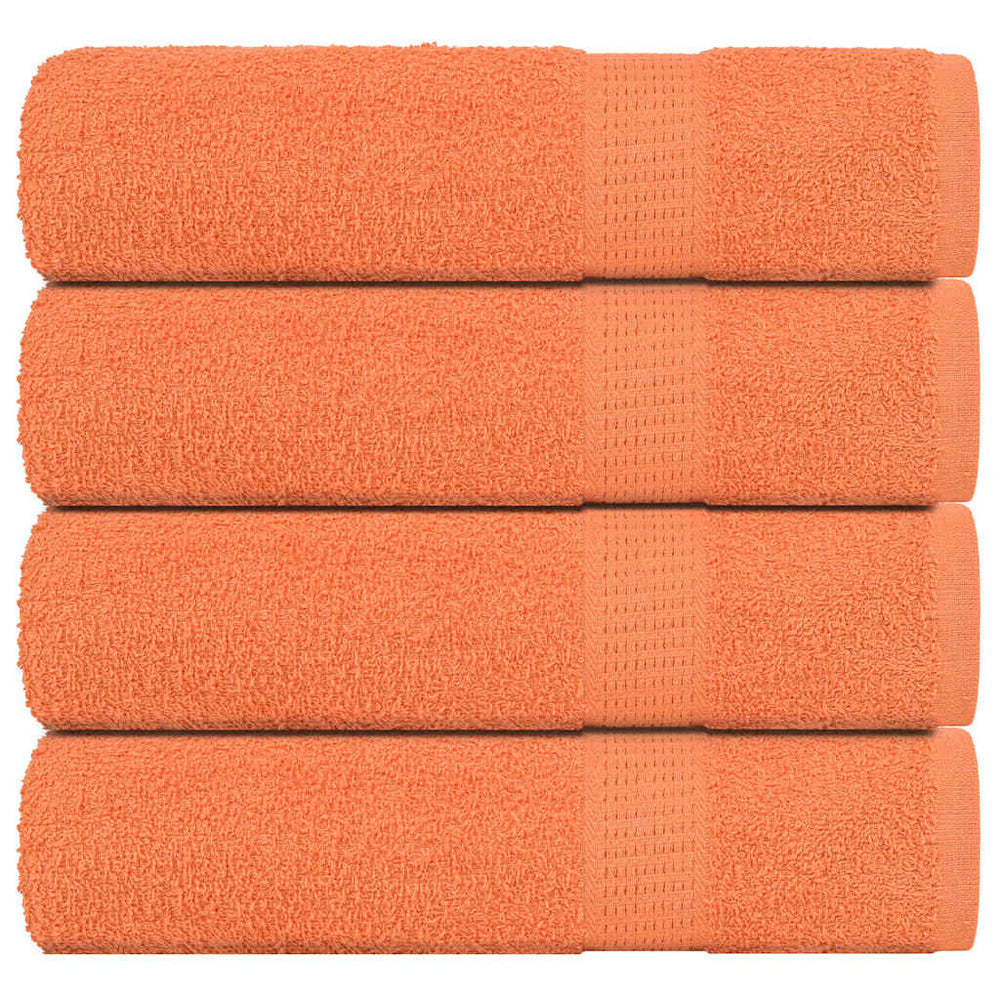 Asciugamani da bagno Vidaxl 4 St 100x150 cm 360 g m² 100% di cotone arancione