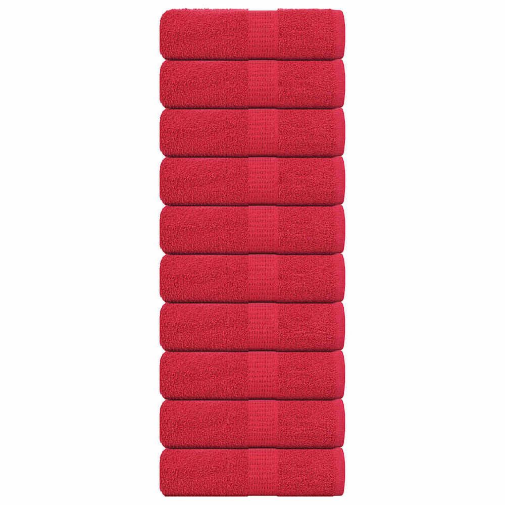 VIDAXL SALOPE DI SPAINS 10 ST 30x30 cm 360 g m² 100% di cotone rosso