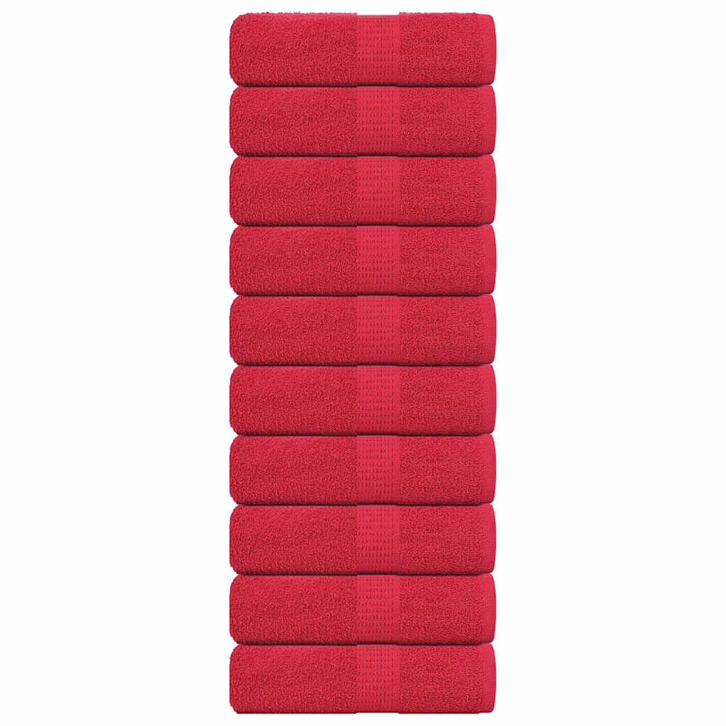 Vidaxl Guest Wipes 10 pezzi 30x50 cm 360 g m² 100% di cotone rosso