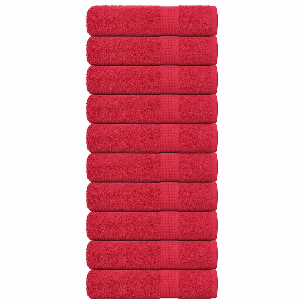 Asciugamani Vidaxl 10 ST 50x100 cm 360 g m² 100% di cotone rosso