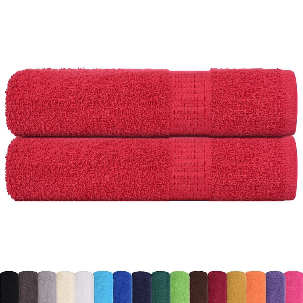 Vidaxl Asciugamani da bagno 2 pezzi 100x150 cm 360 g m² 100% di cotone rosso