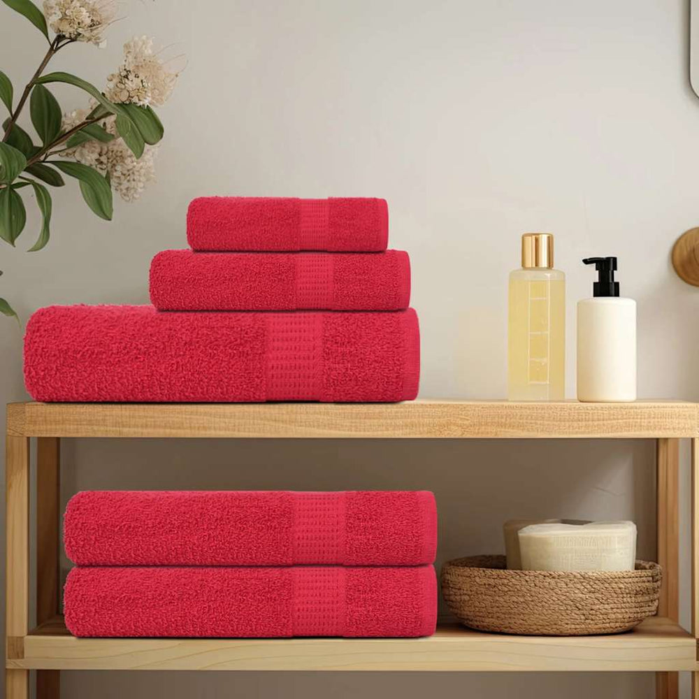 Asciugamani da bagno Vidaxl 4 pezzi 100x150 cm 360 g m² 100% di cotone rosso