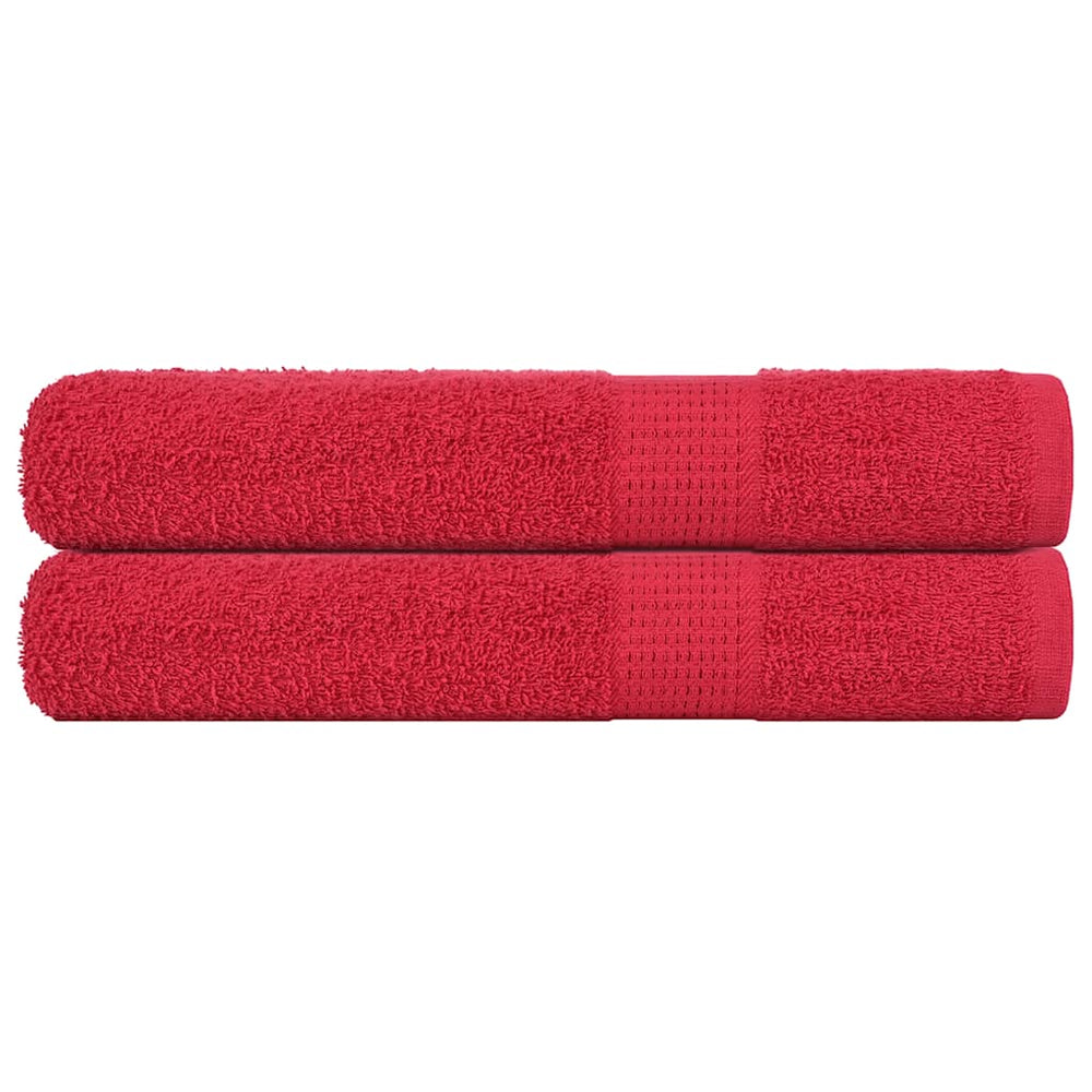 Vidaxl sauna asciugamani 2 ST 80x200 cm 360 g m² 100% di cotone rosso