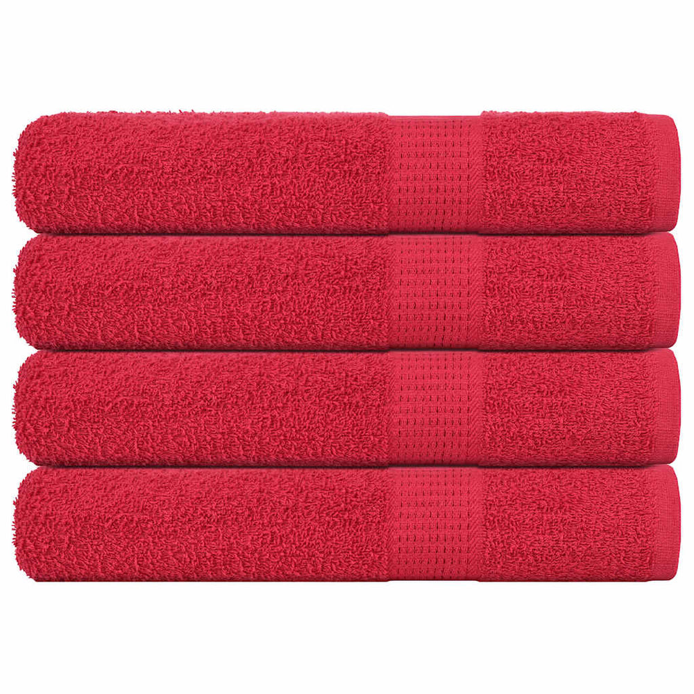 Asciugamani Vidaxl 4 ST 100x200 cm 360 g m² 100% di cotone rosso