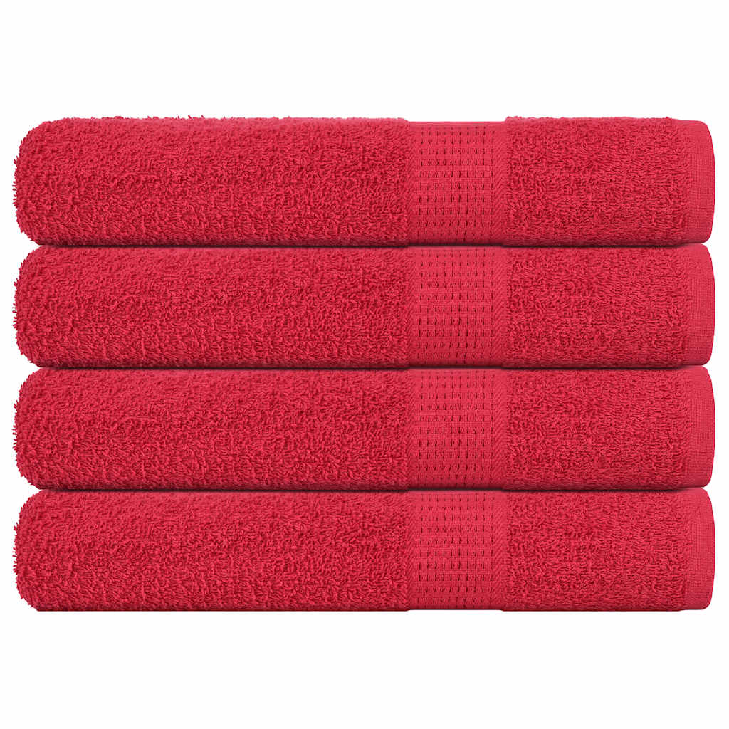 Asciugamani Vidaxl 4 ST 100x200 cm 360 g m² 100% di cotone rosso