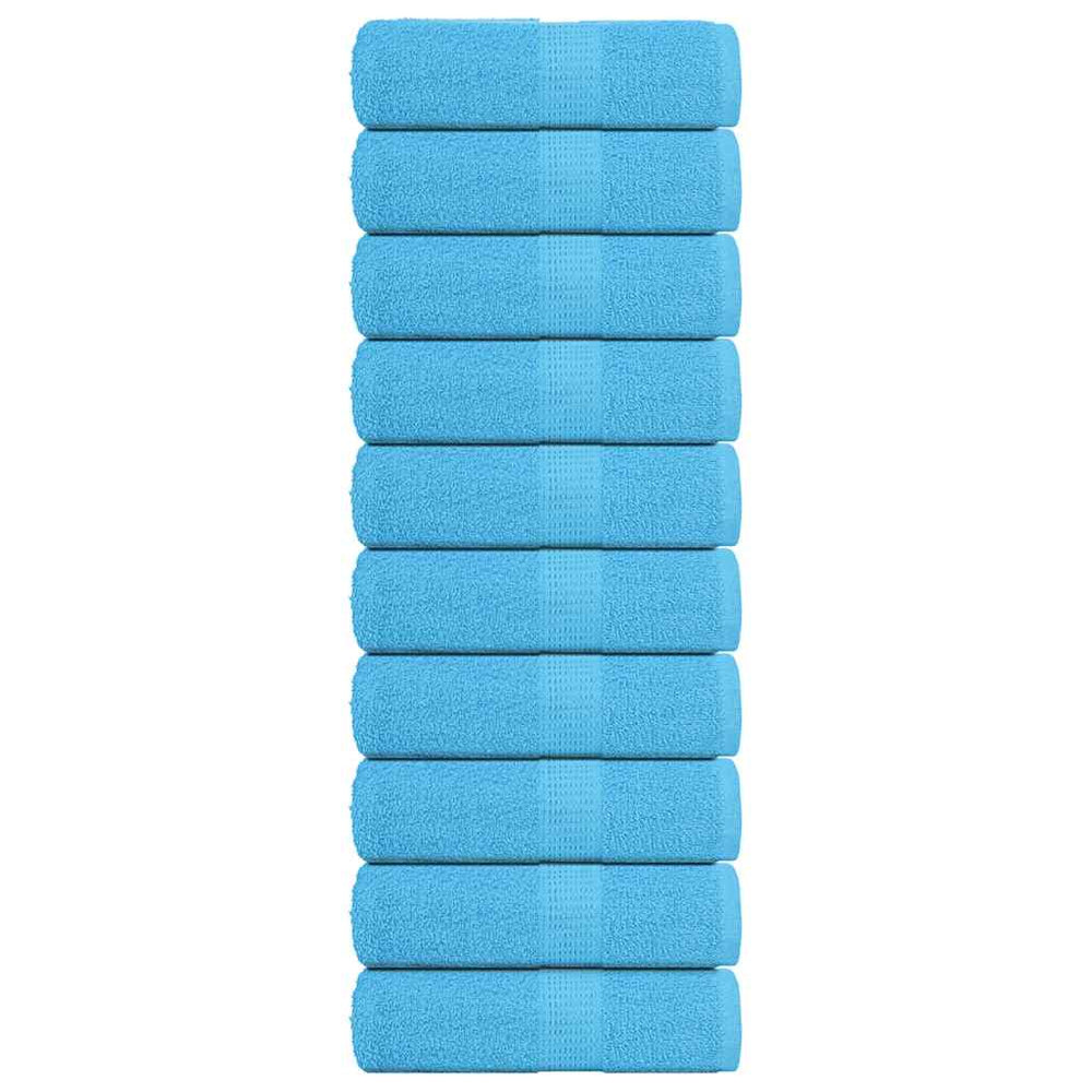 VIDAXL SALOPE SAPONE 10 ST 30x30 cm 360 g m² 100% di cotone turchese