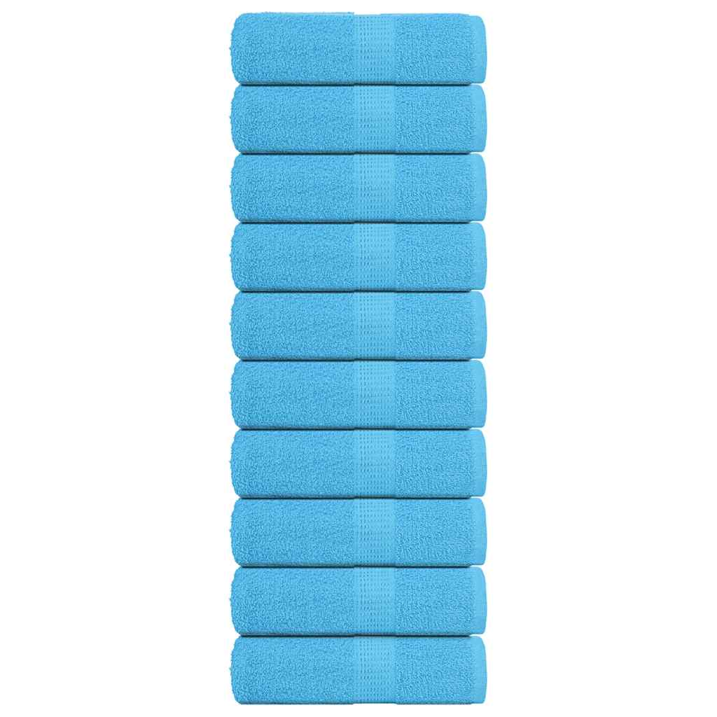 VIDAXL SALOPE SAPONE 10 ST 30x30 cm 360 g m² 100% di cotone turchese