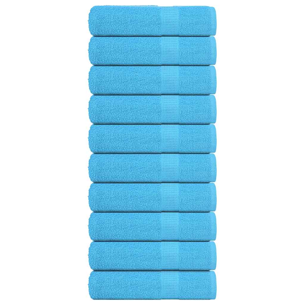Asciugamani Vidaxl 10 ST 50x100 cm 360 g m² 100% di cotone turchese