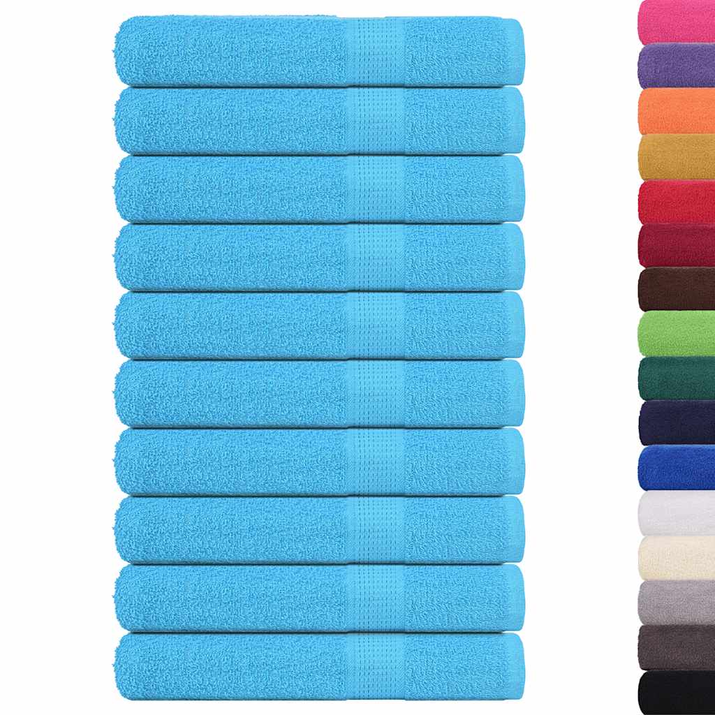 VidaXL Towels 10 pcs 360 g m² 100x200 cm 100% cotton turquoise
