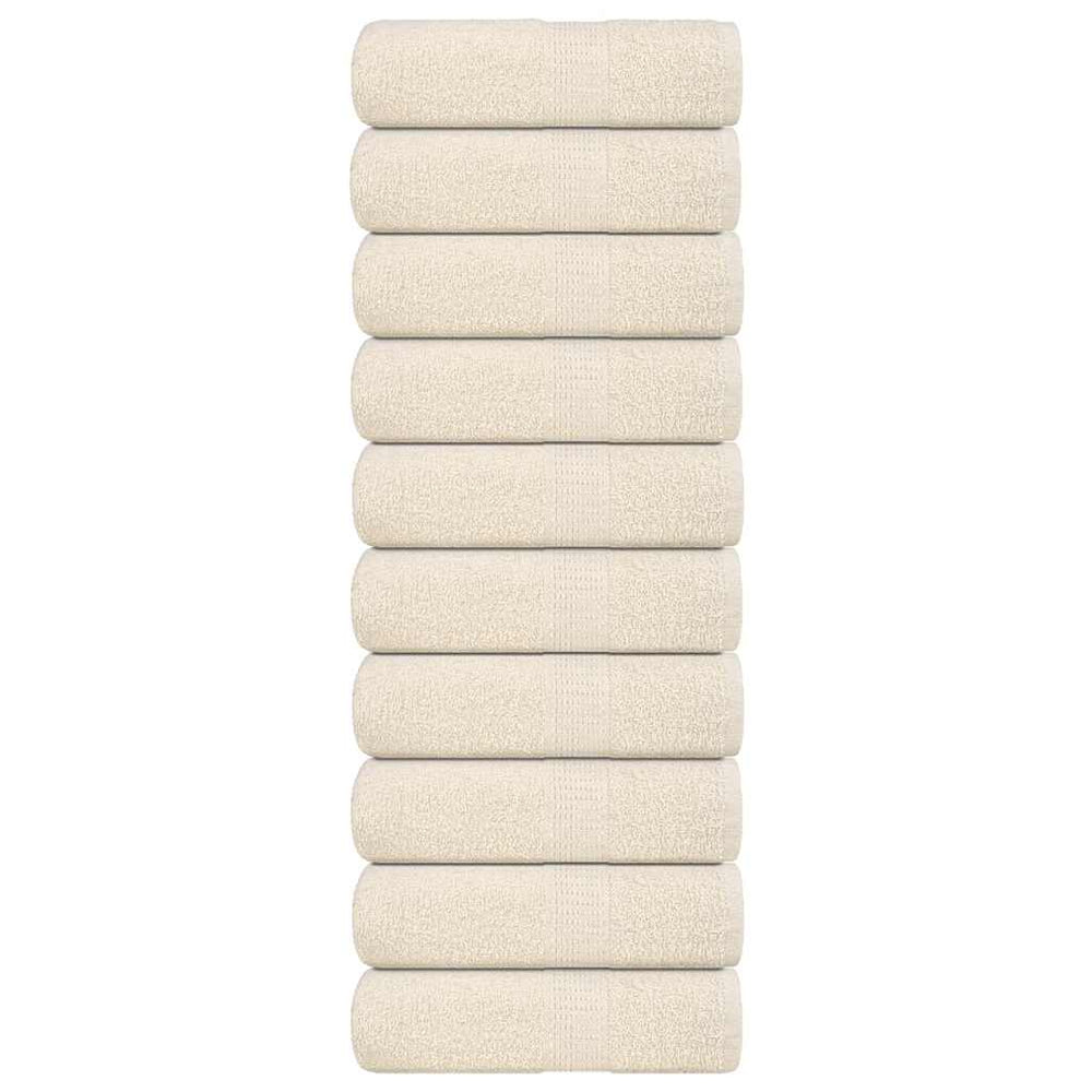 Vidaxl Guest Wipes 10 pezzi 30x50 cm 360 g m² 100% Crema di cotone, colorato