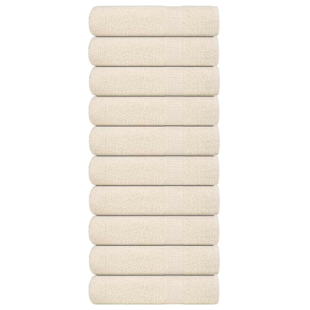 Asciugamani per doccia Vidaxl 10 ST 70x140 cm 360 g m² 100% Crema di cotone
