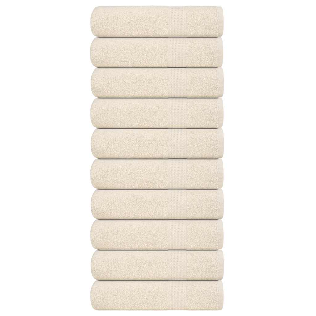 Asciugamani per doccia Vidaxl 10 ST 70x140 cm 360 g m² 100% Crema di cotone