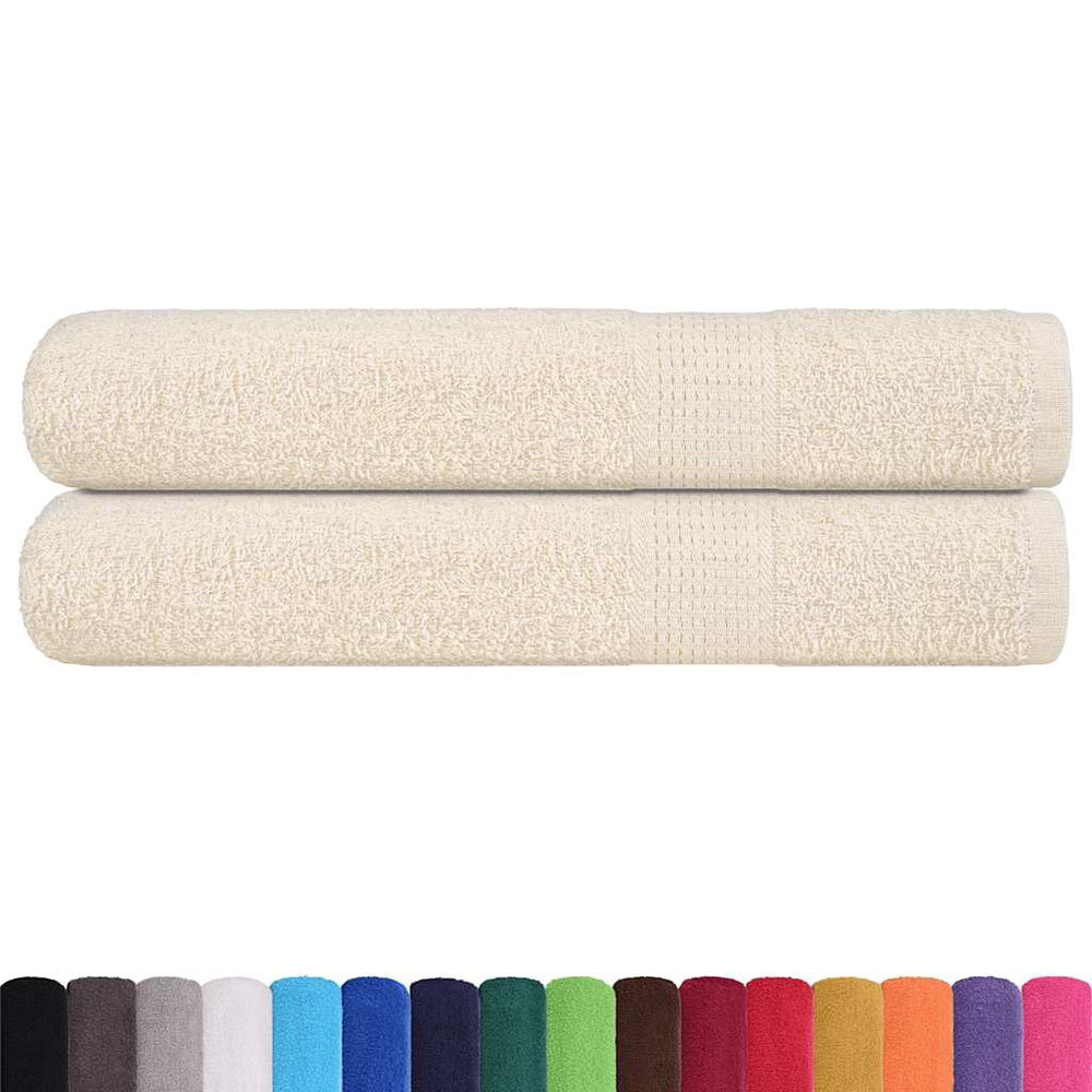 Asciugamani Vidaxl 2 pezzi 100x200 cm 360 g m² 100% Crema di cotone, colorato