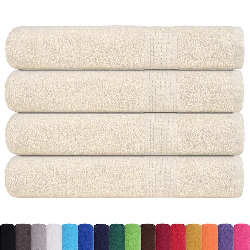 Asciugamani Vidaxl 4 ST 100x200 cm 360 g m² 100% Crema di cotone -Collorato