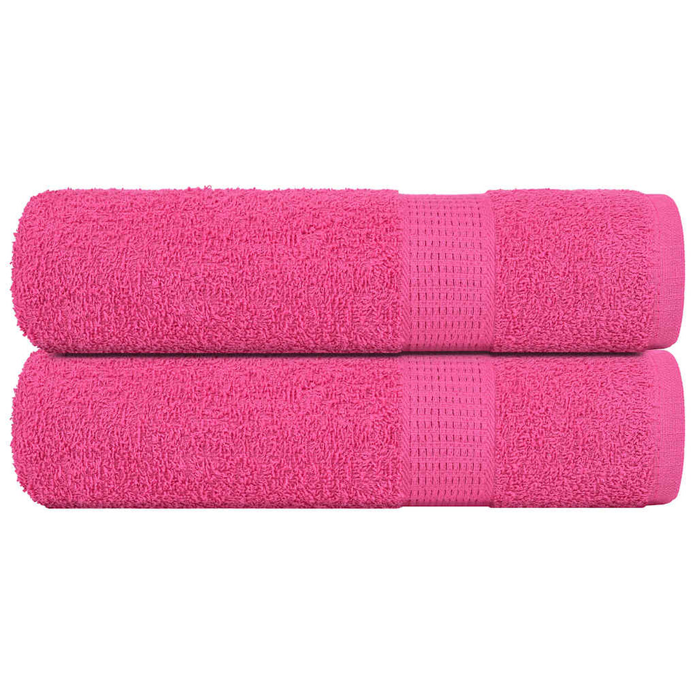 Asciugamani Vidaxl 2 St 50x100 cm 360 g m² 100% di cotone rosa