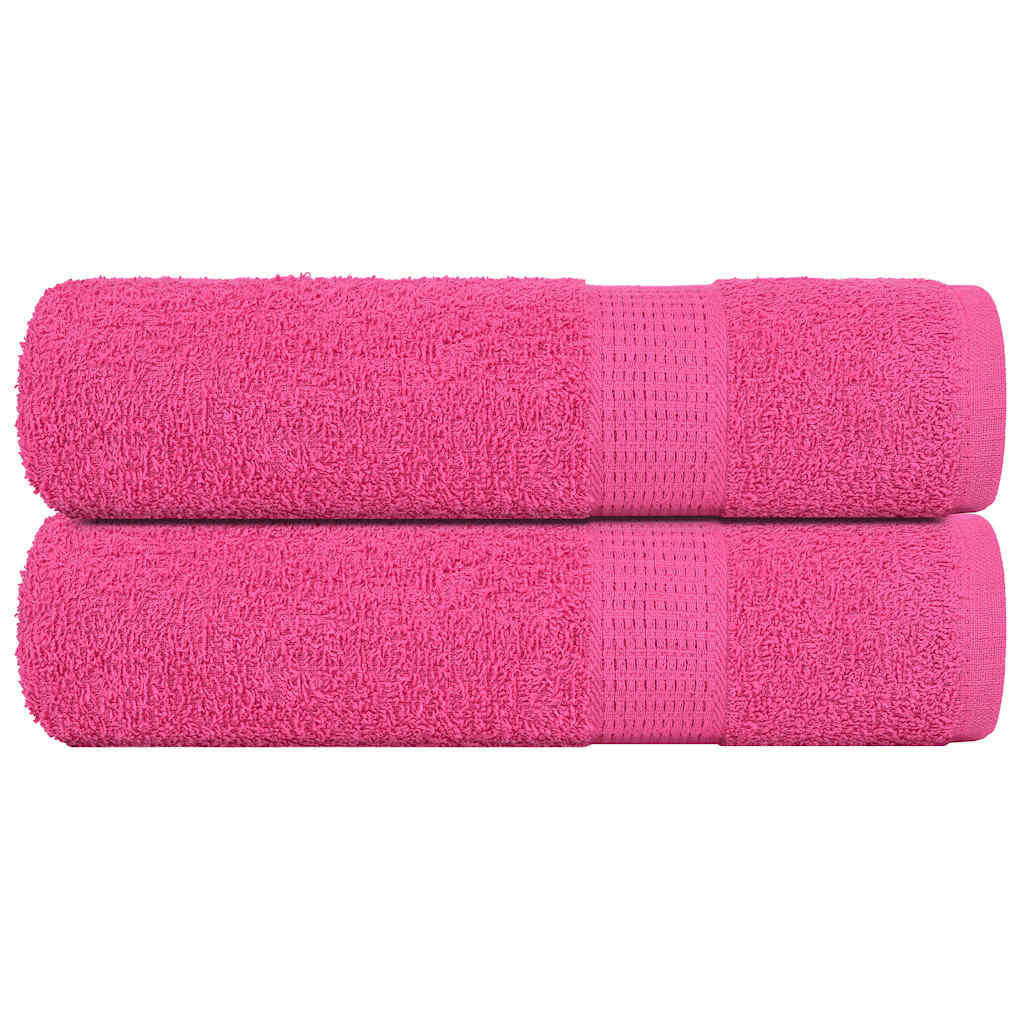 Asciugamani Vidaxl 2 St 50x100 cm 360 g m² 100% di cotone rosa