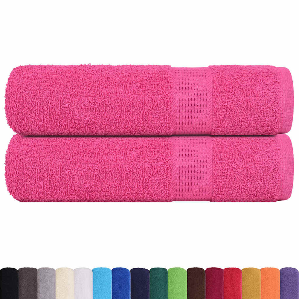 Asciugamani Vidaxl 2 St 50x100 cm 360 g m² 100% di cotone rosa