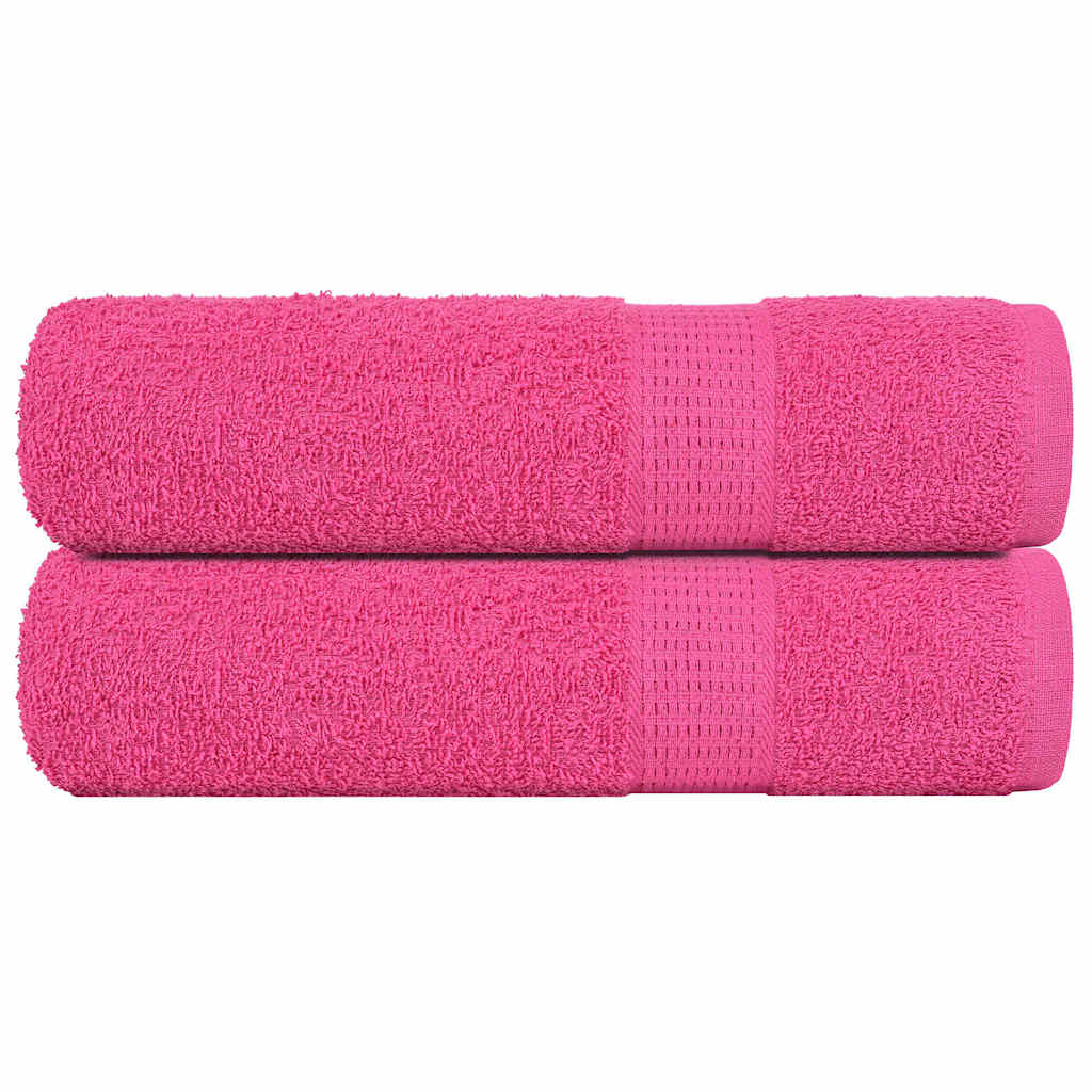 Asciugamani per doccia Vidaxl 2 ST 70x140 cm 360 g m² 100% di cotone rosa