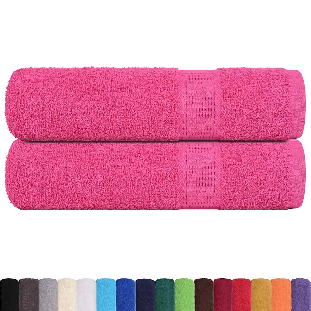 Asciugamani per doccia Vidaxl 2 ST 70x140 cm 360 g m² 100% di cotone rosa