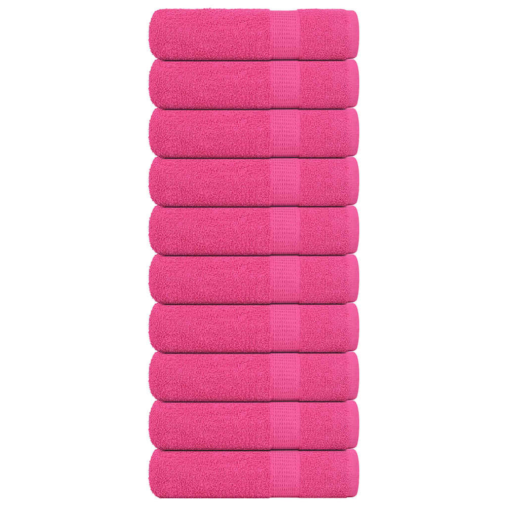 Vidaxl Asciugamani per doccia 10 ST 70x140 cm 360 g m² 100% di cotone rosa