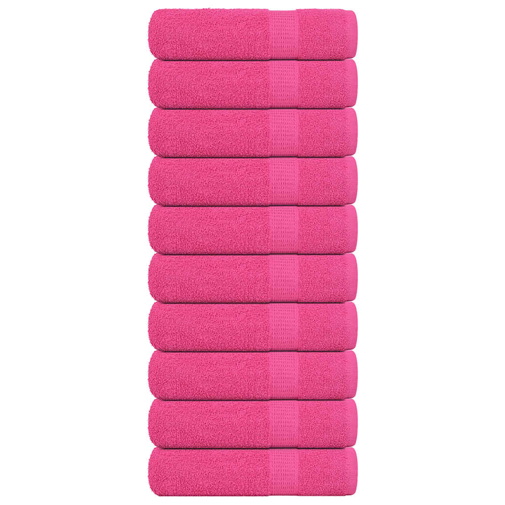 Vidaxl Asciugamani per doccia 10 ST 70x140 cm 360 g m² 100% di cotone rosa