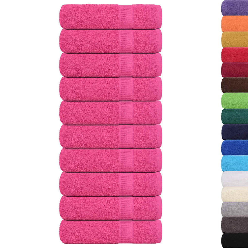 Vidaxl Asciugamani per doccia 10 ST 70x140 cm 360 g m² 100% di cotone rosa