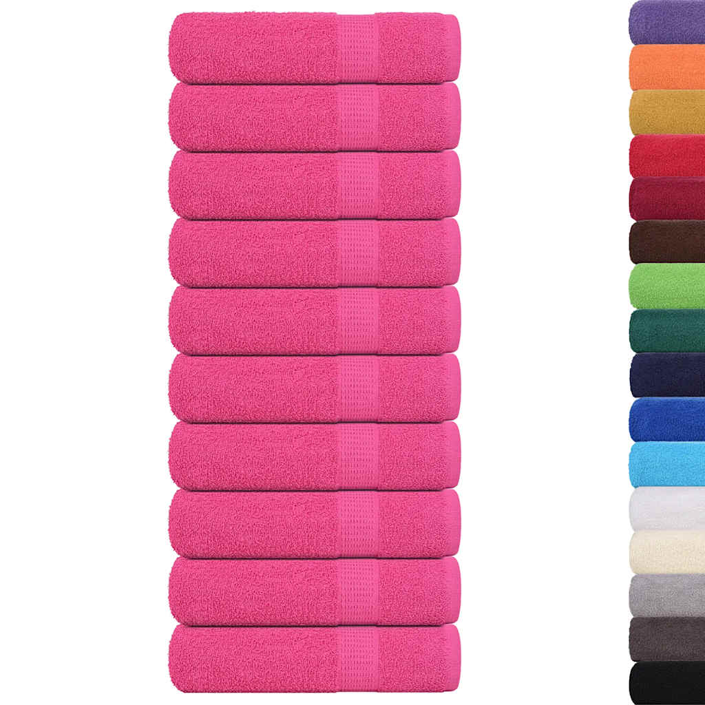 Vidaxl Asciugamani per doccia 10 ST 70x140 cm 360 g m² 100% di cotone rosa