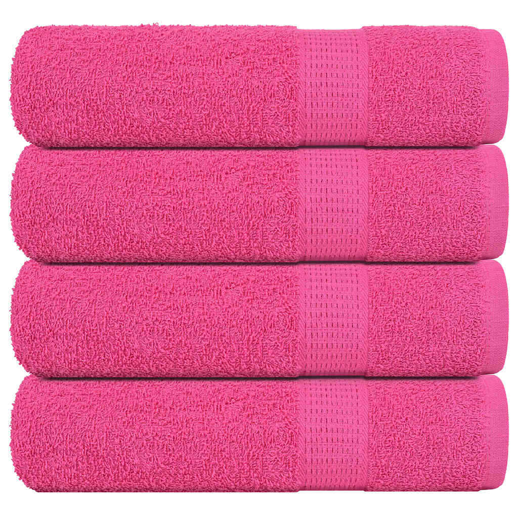 Asciugamani da bagno Vidaxl 4 St 100x150 cm 360 g m² 100% di cotone rosa