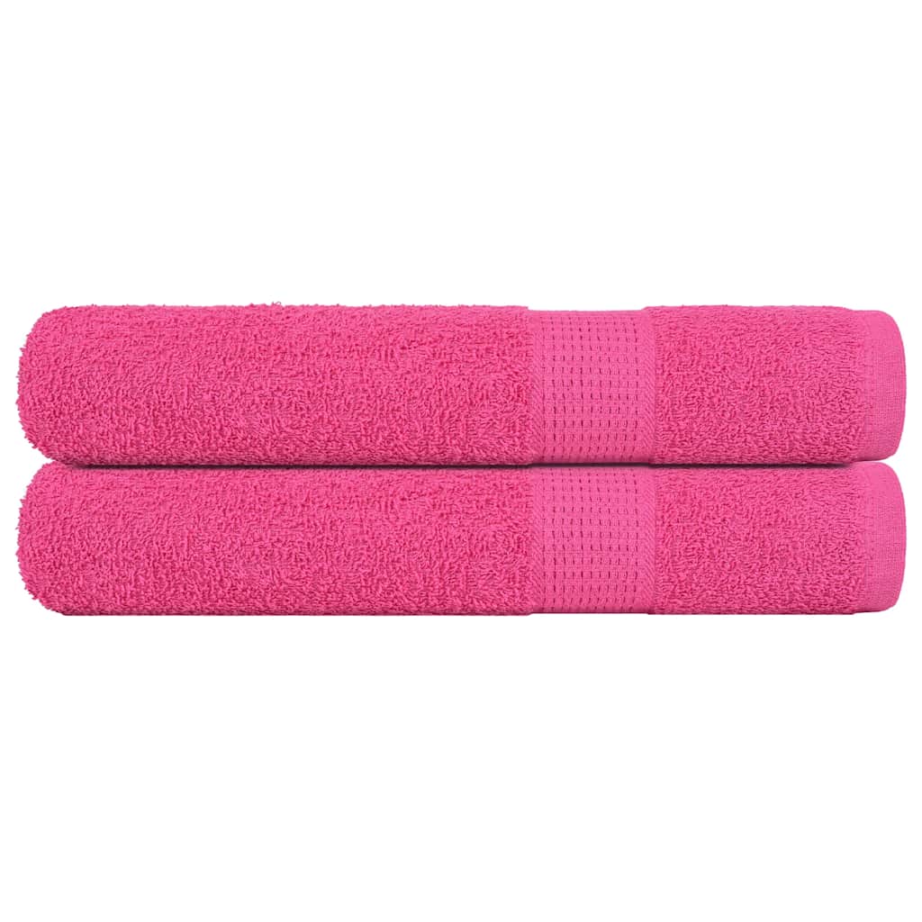 Asciugamani Vidaxl 2 pezzi 100x200 cm 360 g m² 100% di cotone rosa