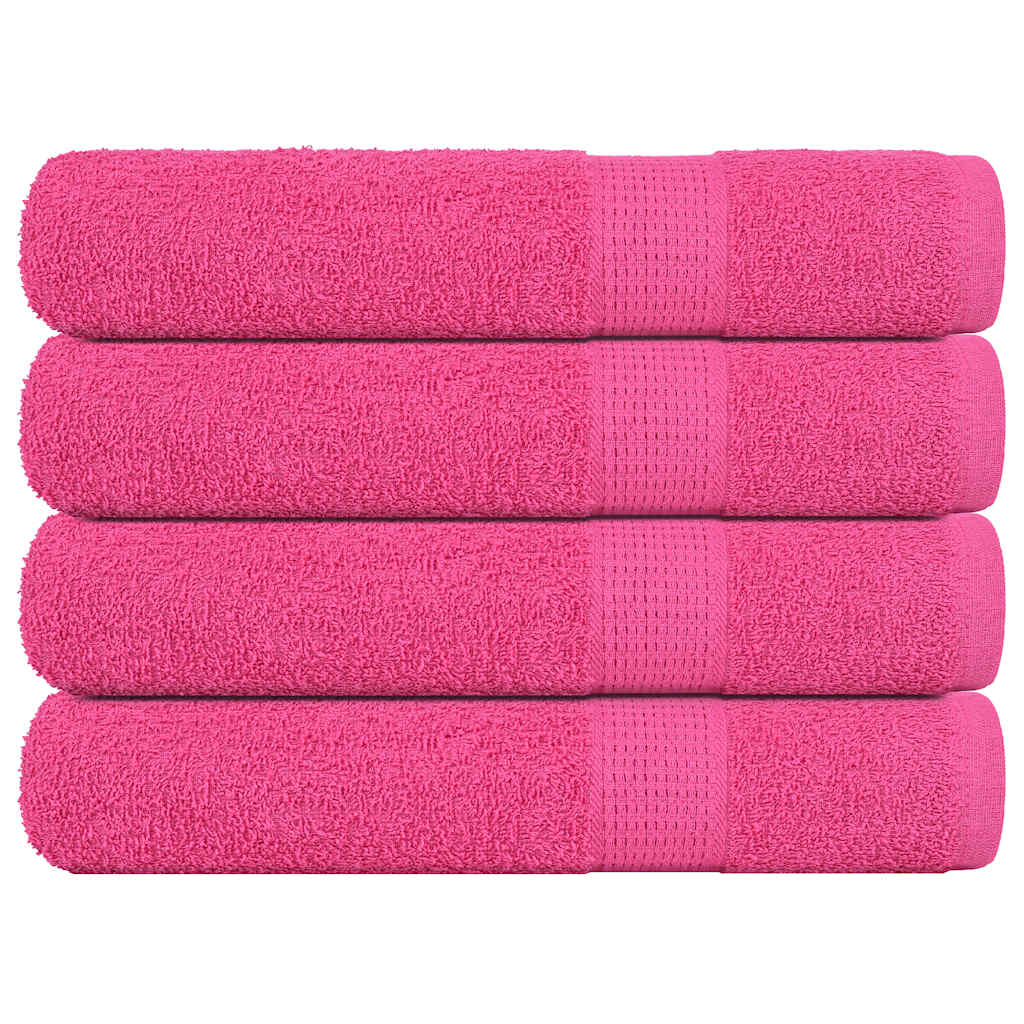 Asciugamani Vidaxl 4 ST 100x200 cm 360 g m² 100% di cotone rosa