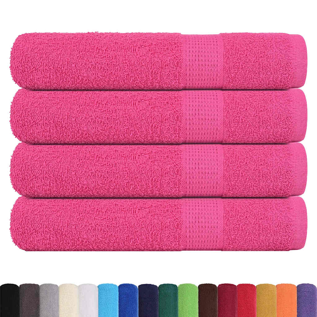 Asciugamani Vidaxl 4 ST 100x200 cm 360 g m² 100% di cotone rosa