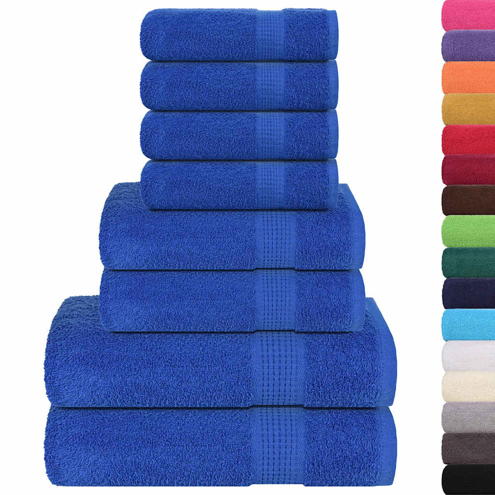Vidaxl Set di asciugamani a 8 pezzi 360 g m² 100% blu cotone