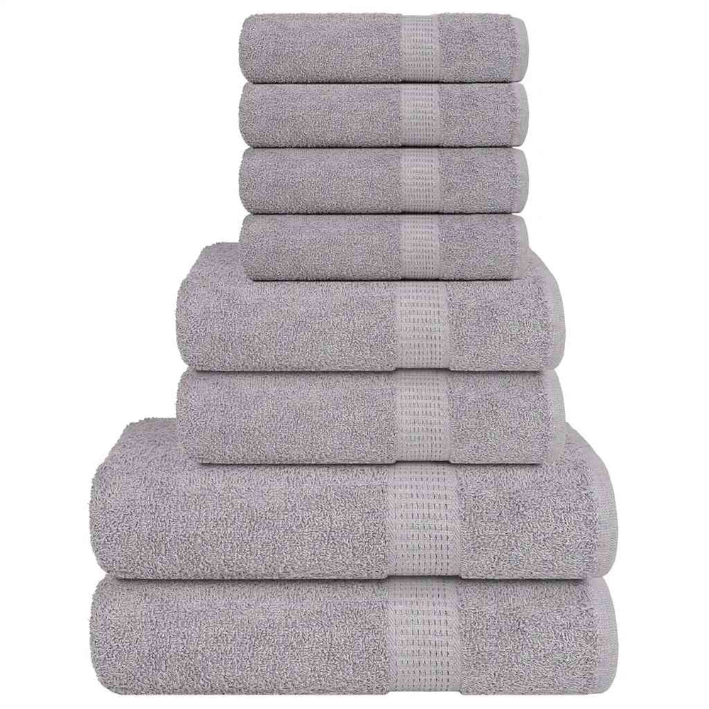 Vidaxl Set di asciugamani a 8 pezzi 360 g m² 100% di cotone grigio