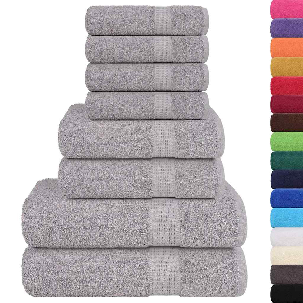 Vidaxl Set di asciugamani a 8 pezzi 360 g m² 100% di cotone grigio