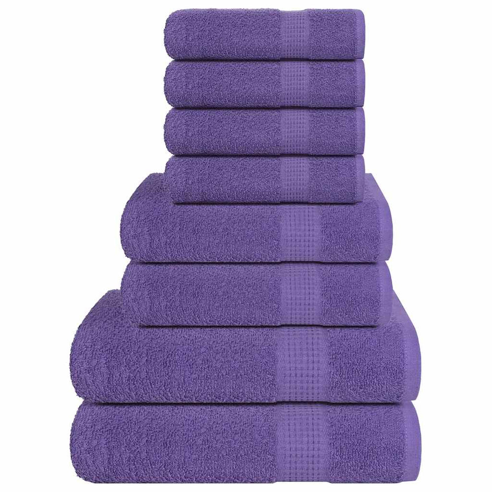 Vidaxl Set di asciugamani a 8 pezzi 360 g m² 100% di cotone viola