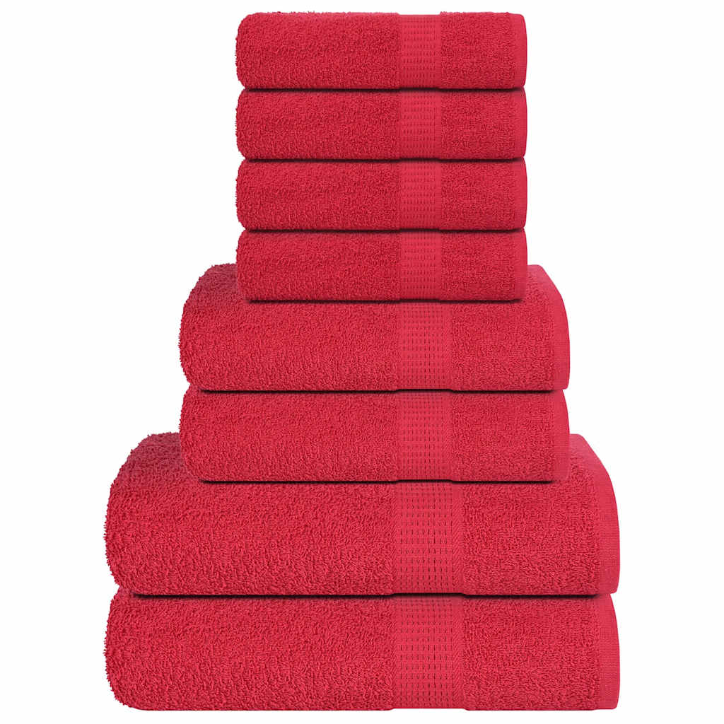 Vidaxl Set di asciugamani a 8 pezzi 360 g m² 100% di rosso di cotone