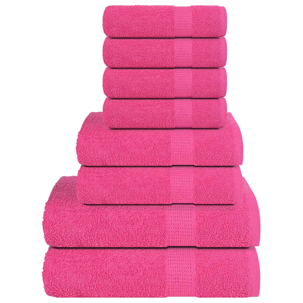 Vidaxl Set di asciugamani a 8 pezzi 360 g m² 100% di rosa cotone